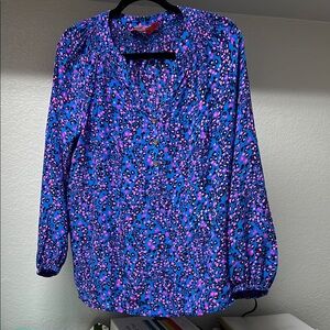 Vibrant Blue and Pink Women's Top